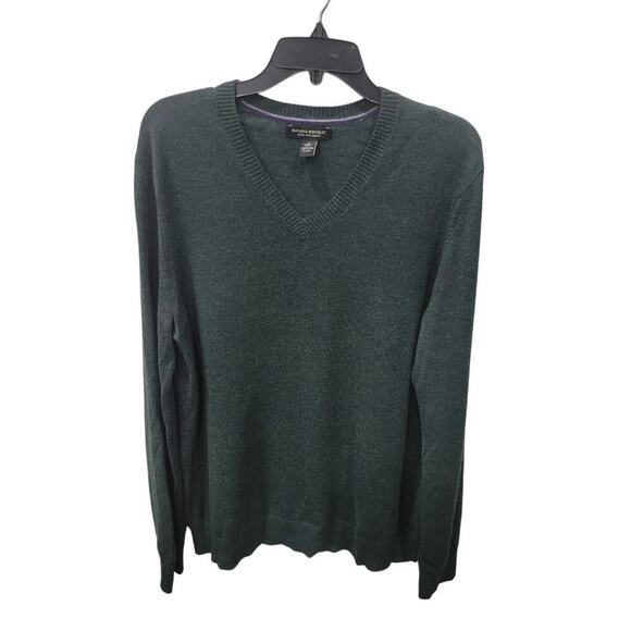 Banana Republic Men's Extra Fine Merino Wool Pullover Sweater Large Green - Picture 4 of 10